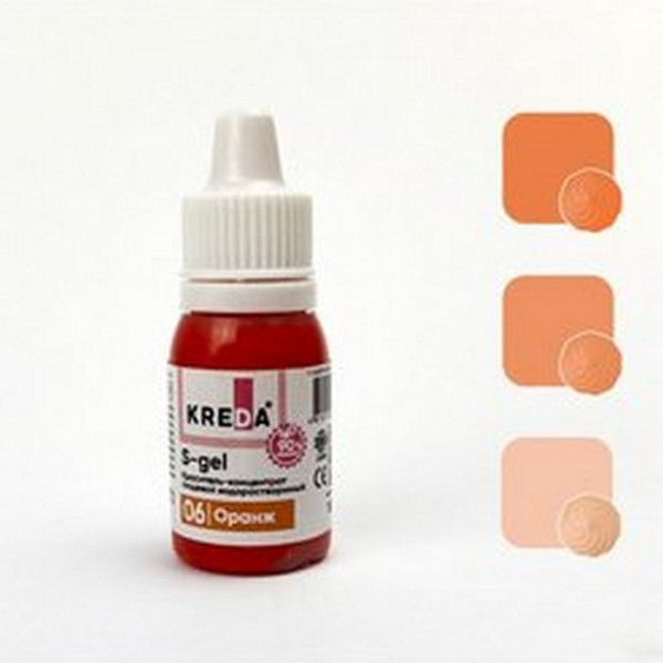 Краситель гелевый Kreda S, Оранж,10гр - 1 Краситель гелевый Kreda S, Оранж,10гр - 1