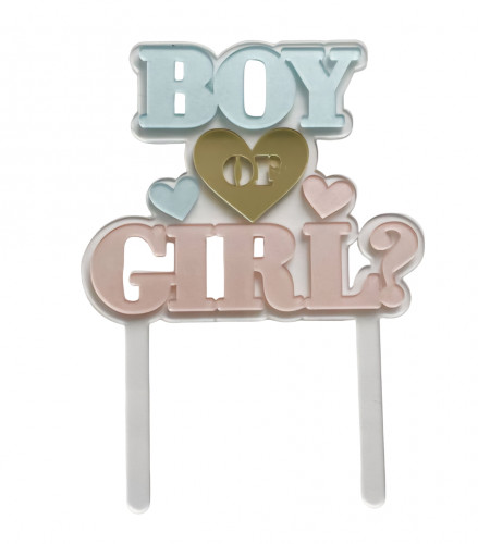 Зеркальный топпер "Boy Girl?",цветной, арт.РЗА159 Зеркальный топпер "Boy Girl?",цветной, арт.РЗА159