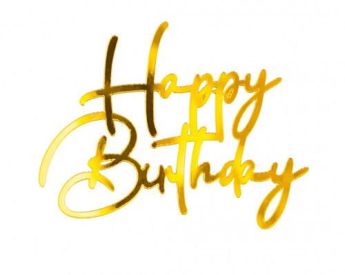Боковой топпер для торта "Happy birthday5 "золото Боковой топпер для торта "Happy birthday5 "золото