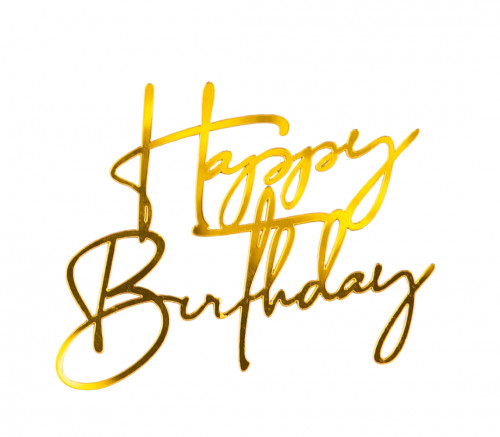 Боковой топпер для торта "Happy birthday12 " золото Боковой топпер для торта "Happy birthday12 " золото