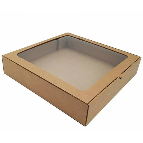 Коробка для пирога крафт с окном 30*30*6.5