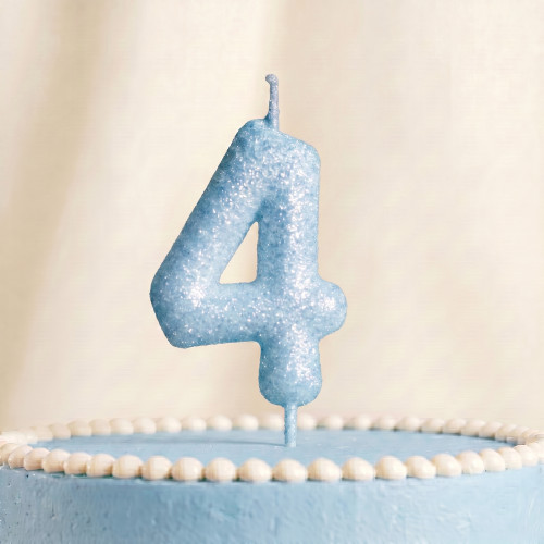 НАТОРТ Свеча "Блеск 4", голубая, 6см НАТОРТ Свеча "Блеск 4", голубая, 6см