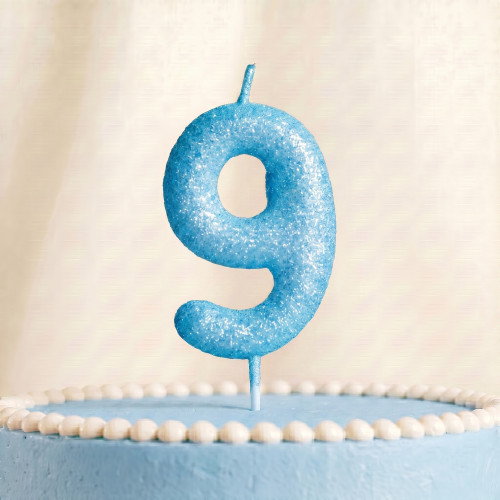 НАТОРТ Свеча "Блеск 9", голубая, 6см НАТОРТ Свеча "Блеск 9", голубая, 6см