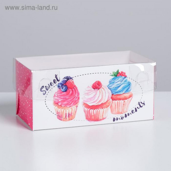 Коробка на 2 капкейка sweet moments 16*8*7 арт.3822467 - 1