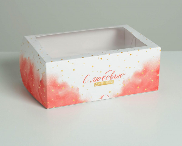 Коробка на 6 капкейков С любовью 25*17*10 арт.5283156 - 2