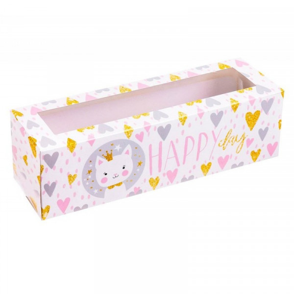 Коробка для макарун Happy day 18*5,5*5,5см. арт.3400719 - 1 Коробка для макарун Happy day 18*5,5*5,5см. арт.3400719 - 1