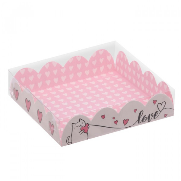 Коробка для пряников с рисунком Love коты 21*21*3 - 1 Коробка для пряников с рисунком Love коты 21*21*3 - 1