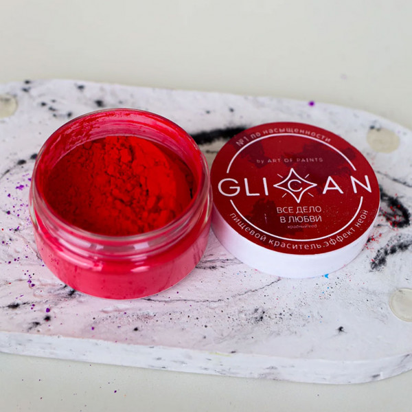 Краситель сухой GLICAN Ярко-красный неоновый, 5гр - 1