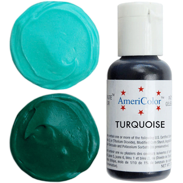 Водорастворимые гелевые красители Americolor 128 Turquoise бирюзовый,21гр - 1 Водорастворимые гелевые красители Americolor 128 Turquoise бирюзовый,21гр - 1