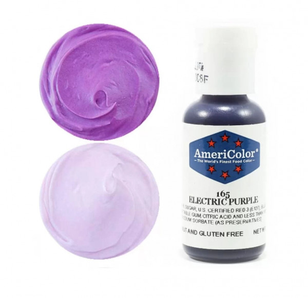 Водорастворимые гелевые красители Americolor 165 Electric purle фиолетовый электрик,21гр - 1