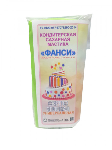 Мастика сахарная Фанси универсальная светло зеленая 100гр  - 2