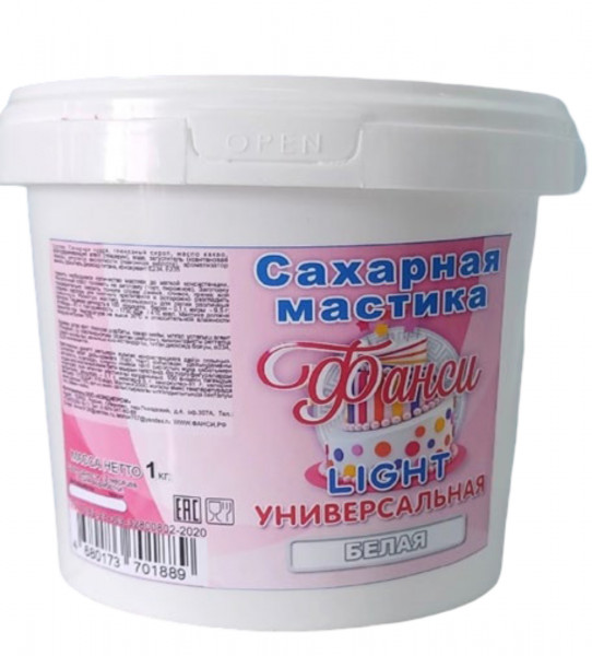 Мастика сахарная Фанси Light белая 1кг - 2 Мастика сахарная Фанси Light белая 1кг - 2