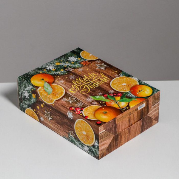 Складная коробка Зимнии мандарины 22*30*10, арт.2450833 - 1