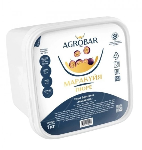 Фруктовое пюре маракуйя AGROBAR 1кг - 2 Фруктовое пюре маракуйя AGROBAR 1кг - 2