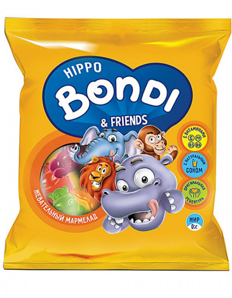 Мармелад Hippo bondi с соком ягод и фруктов, 70гр - 2 Мармелад Hippo bondi с соком ягод и фруктов, 70гр - 2