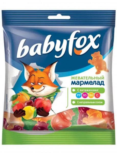 Мармелад BabуFox c соком ягод и фруктов , 70гр - 1 Мармелад BabуFox c соком ягод и фруктов , 70гр - 1