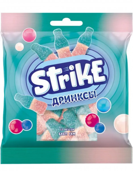 Мармелад Strike Дринксы со вкусом бабл-гам,70гр - 1