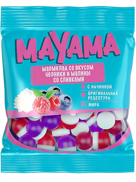 Мармелад Mayama с желейной начинкой со вкусом черники и малины, 70гр - 2 Мармелад Mayama с желейной начинкой со вкусом черники и малины, 70гр - 2