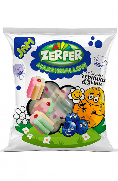 Zefir маршмеллоу Jam, черника-дыня,90гр - 1 Zefir маршмеллоу Jam, черника-дыня,90гр - 1