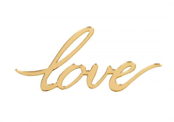 Зеркальный топпер мини Надпись Love #4, Наторт,1шт - 2