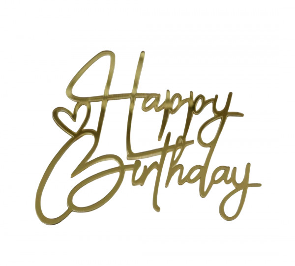 Зеркальный топпер Happy birthday с сердцем, арт.НОВ44 - 4