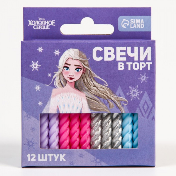 Набор свечей в торт С днем рождения,12шт,Холодное сердце, арт.6891478 - 1 Набор свечей в торт С днем рождения,12шт,Холодное сердце, арт.6891478 - 1